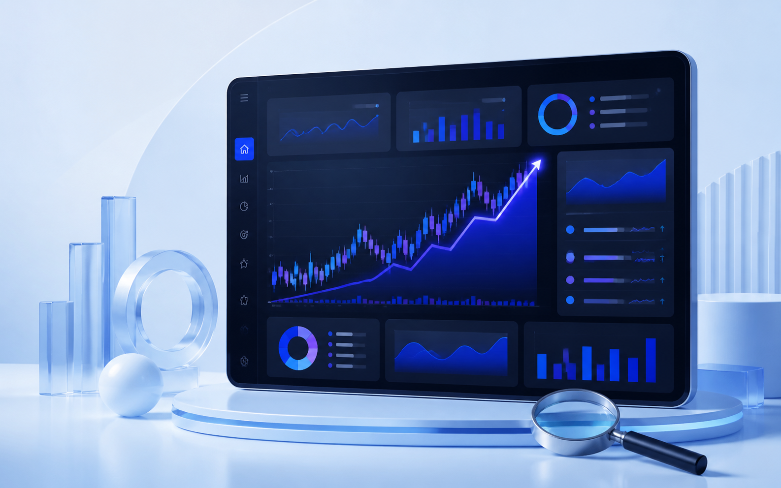 Smarty Analyzer dashboard showing market charts and analysis tools